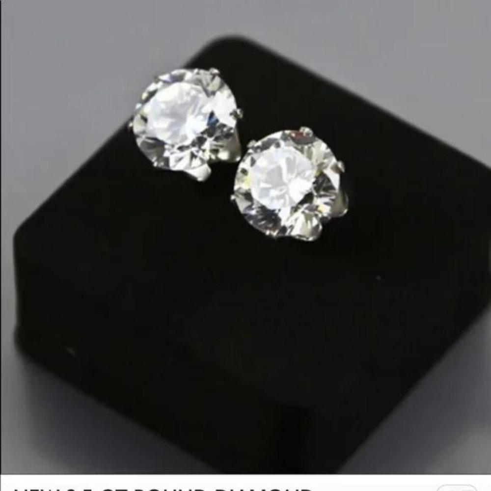 NEW 2.5 CT STERLING SILVER EARRINGS, NICE EARRINGS, CUTE EARRINGS - Picture 4 of 4